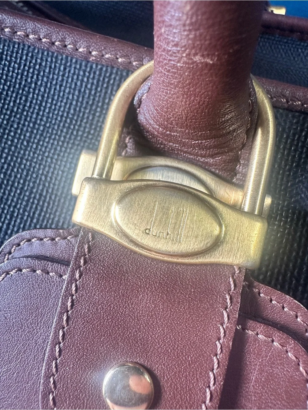 Vintage Dunhill Large Boston Duffle Travel Bag W Lock & Keys Luggage Tag England